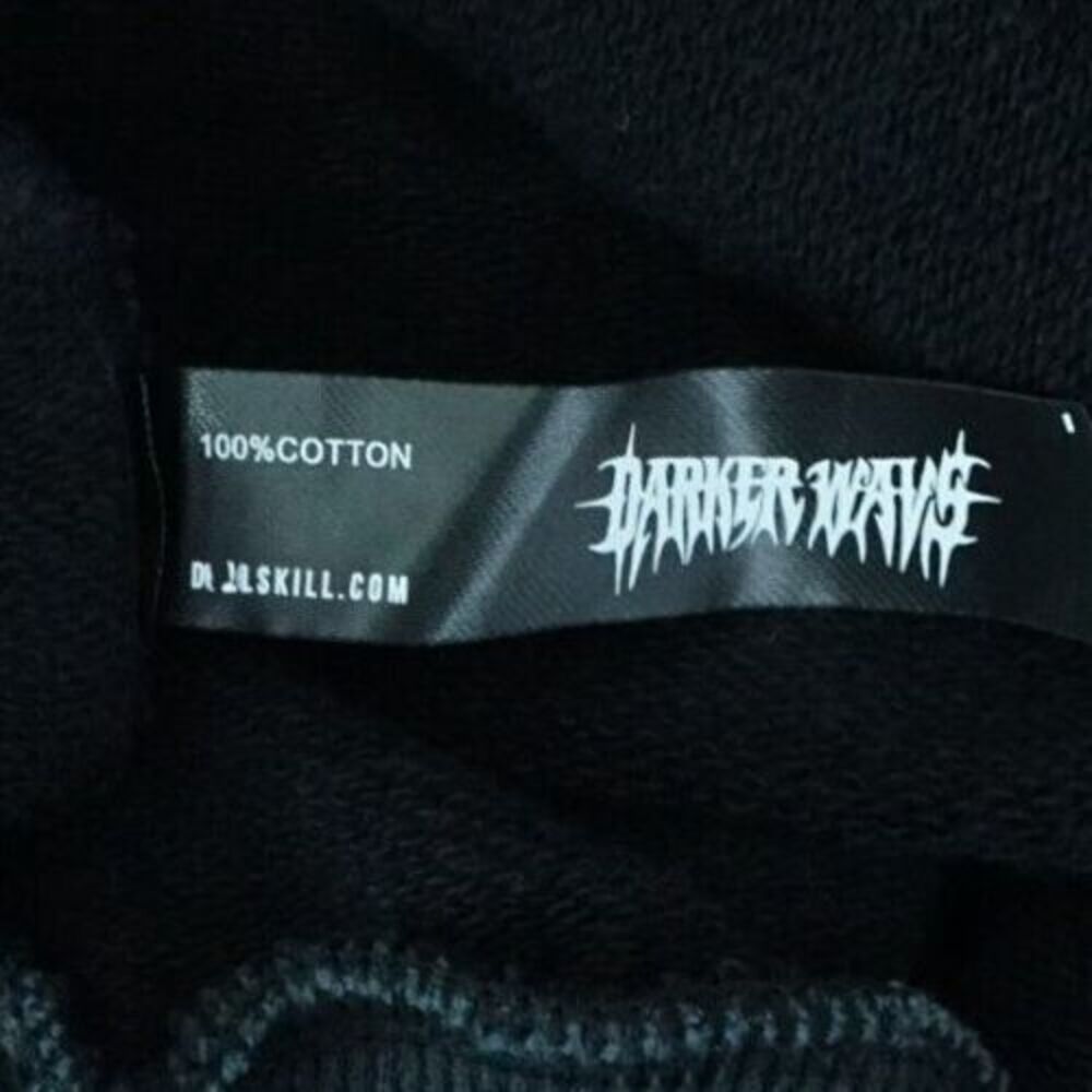 NWT‎ Darker Wavs Gothic Tassel Sleeve Hoodie Sweatshirt Black Men's Small - Picture 10 of 10